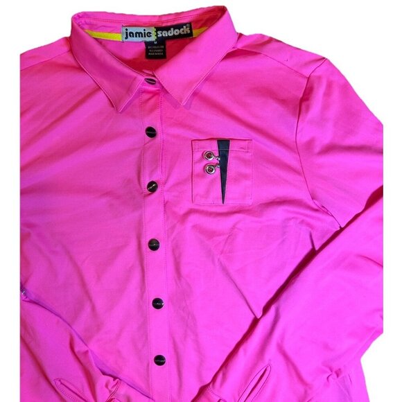 Jamie Sadock Women's Airwear Long Sleeve Golf Shirt Women's Size Medium Hot Pink - Picture 4 of 10